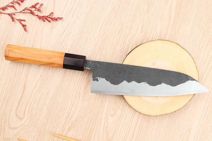 Couteau de chef 18cm japonais artisanal Yoshimune par Kawamura Black WS2