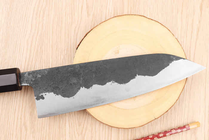 Couteau de chef 18cm japonais artisanal Yoshimune par Kawamura Black WS2