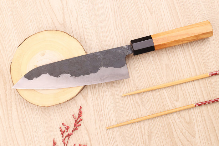 Couteau de chef 18cm japonais artisanal Yoshimune par Kawamura Black WS2