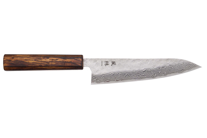 Couteau de chef 18cm japonais artisanal Yuzo Enju Damas 440C