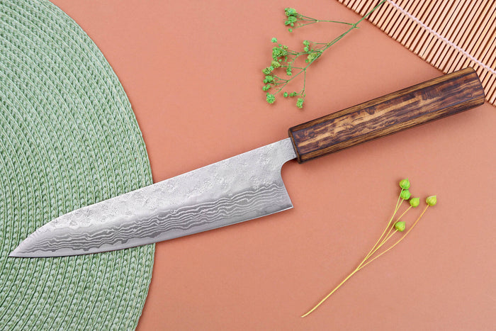 Couteau de chef 18cm japonais artisanal Yuzo Enju Damas 440C