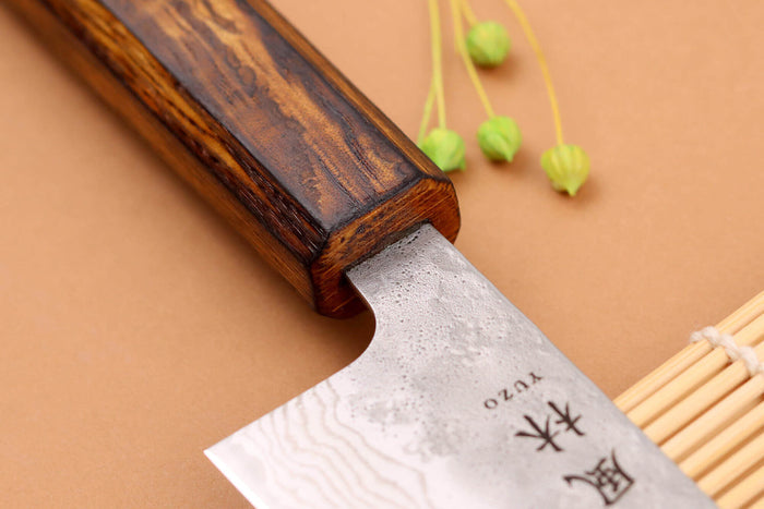 Couteau de chef 18cm japonais artisanal Yuzo Enju Damas 440C