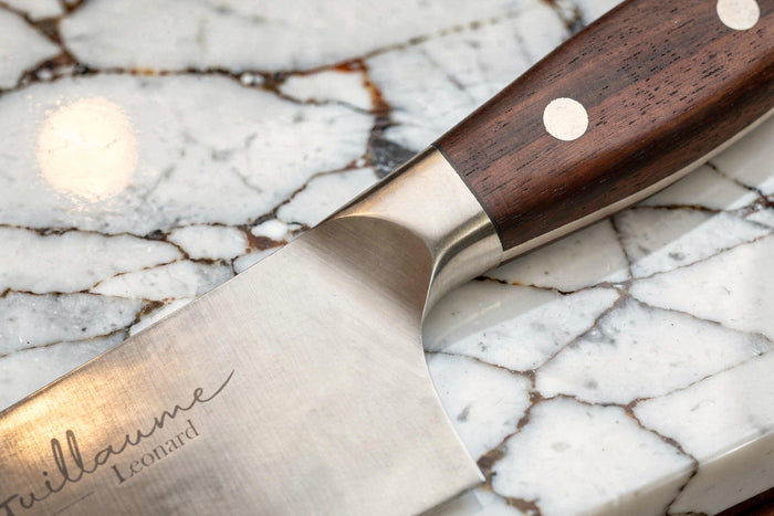 Couteau de chef 20cm Guillaume Leonard Cuistot en acier inoxydable et bois de santal rouge