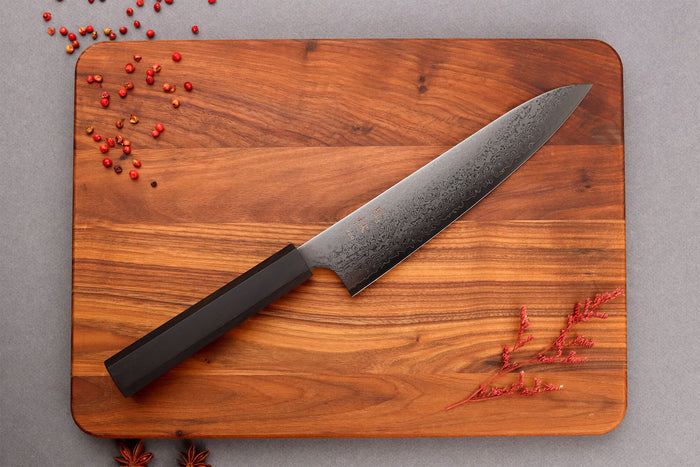 Couteau de chef 20cm japonais artisanal Yuzo Kurogane Damas VG10