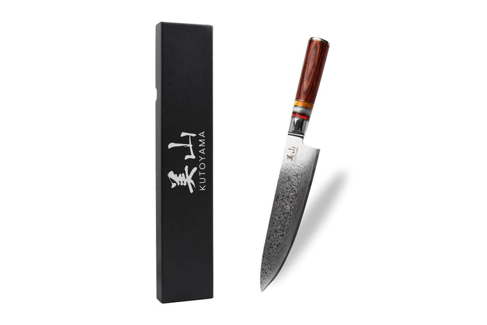 Couteau de chef 20cm Kutoyama damas pakka rainbow