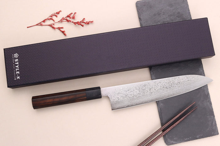 Couteau de chef 21cm japonais artisanal Makoto Kurosaki VG7 Damas