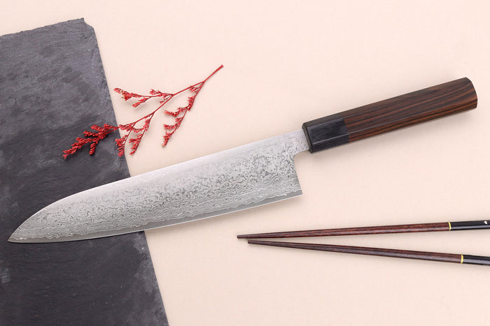 Couteau de chef 21cm japonais artisanal Makoto Kurosaki VG7 Damas
