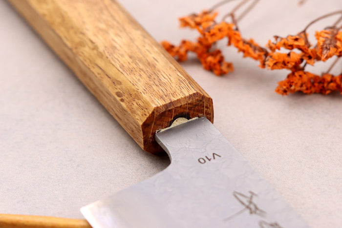 Couteau de chef 21cm japonais artisanal Sakai Kikumori TS10 en chêne