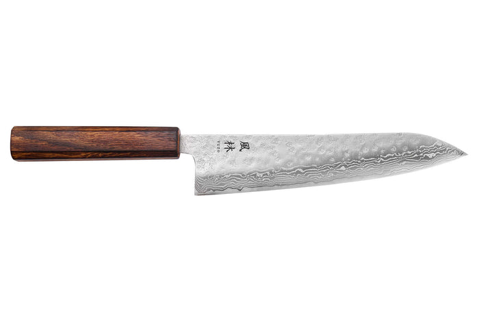 Couteau de chef 21cm japonais artisanal Yuzo Enju Damas 440C