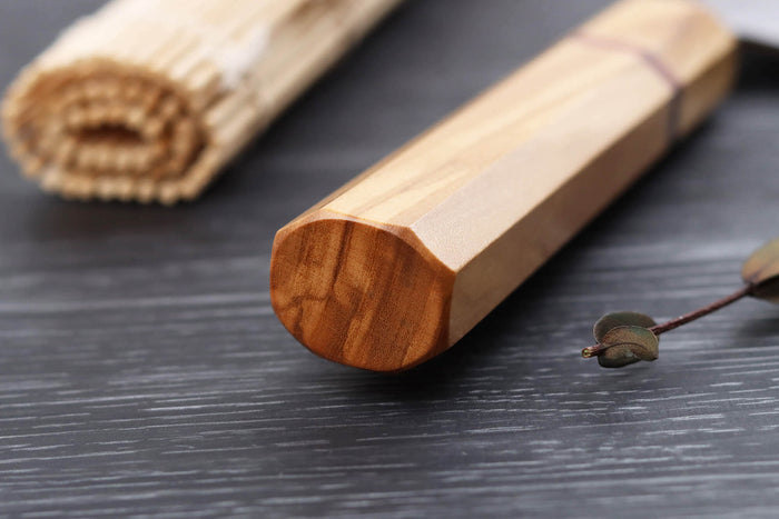 Couteau de chef 21cm japonais artisanal Yuzo SLD olivier et sequoia
