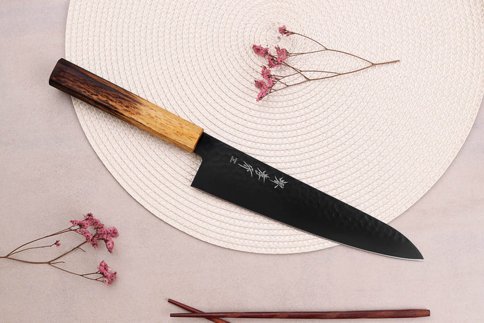 Couteau de chef 21cm japonais Sakai Takayuki Kurokage VG10 manche en chêne brûlé
