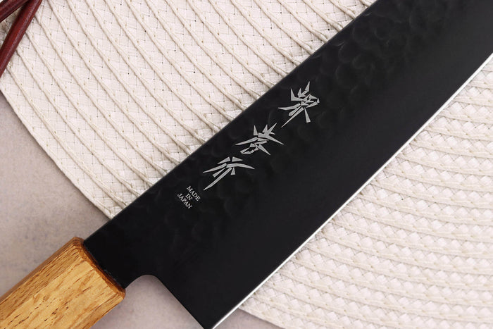 Couteau de chef 21cm japonais Sakai Takayuki Kurokage VG10 manche en chêne brûlé