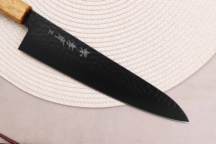Couteau de chef 21cm japonais Sakai Takayuki Kurokage VG10 manche en chêne brûlé