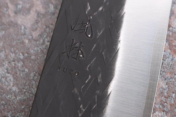 Couteau de chef 24cm japonais artisanal Yuzo Black SLD ébène et cognassier