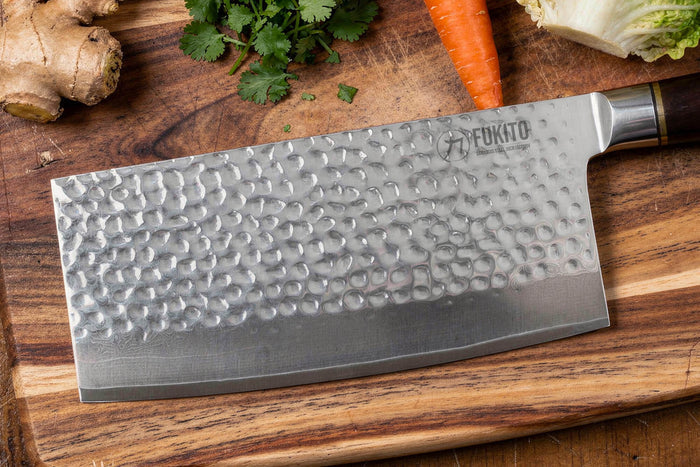 Couteau de chef chinois 17cm Fukito Ébène Damas martelé