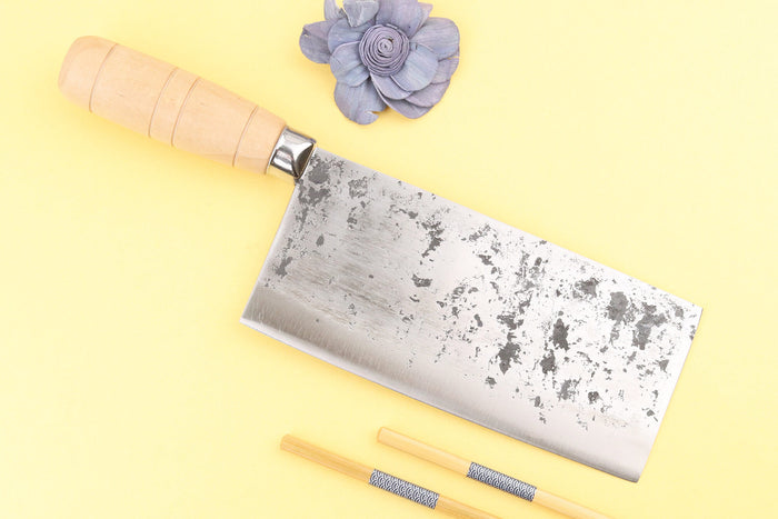 Couteau de chef chinois artisanal japonais 17cm Hatsukokoro Sentan Migaki en érable