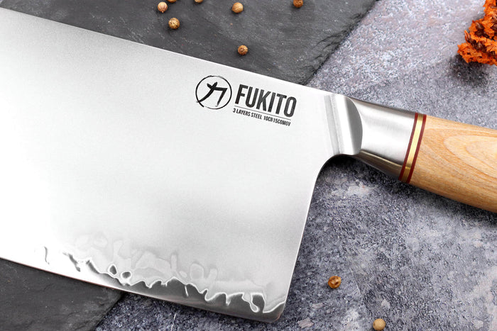 Couteau de chef chinois Fukito Pakka San Mai 19cm