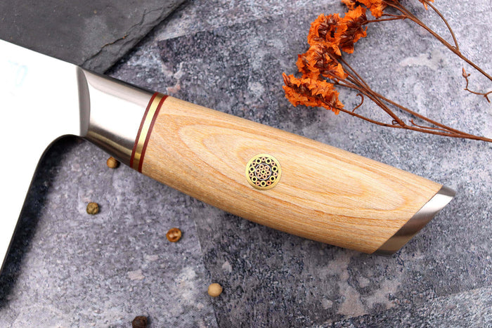 Couteau de chef chinois Fukito Pakka San Mai 19cm