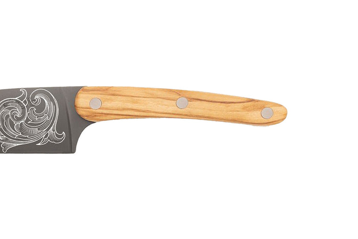 Couteau de chef Deejo Floréal 20cm manche en bois d'olivier