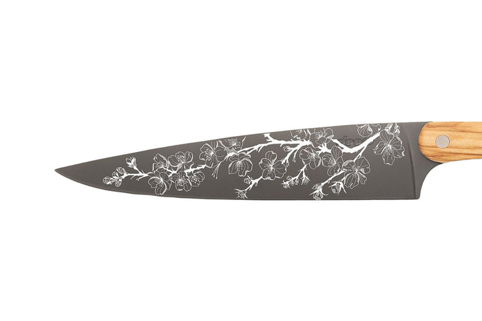 Couteau de chef Deejo Sakura 20cm manche en bois d'olivier