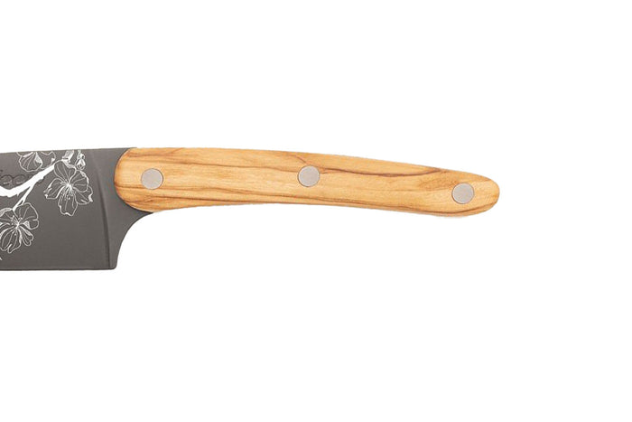 Couteau de chef Deejo Sakura 20cm manche en bois d'olivier