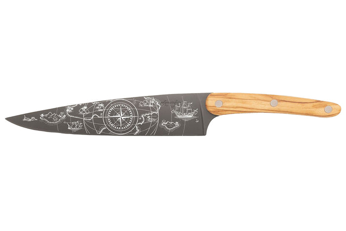 Couteau de chef Deejo Saporem Mundi 20cm manche en bois d'olivier