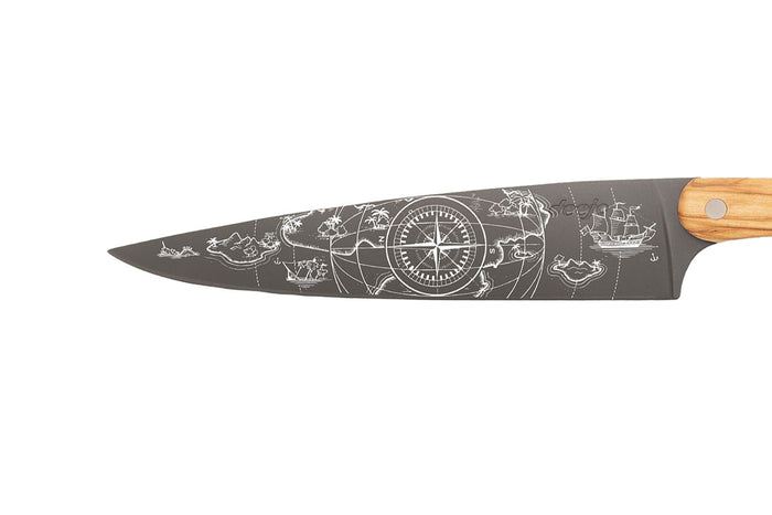 Couteau de chef Deejo Saporem Mundi 20cm manche en bois d'olivier
