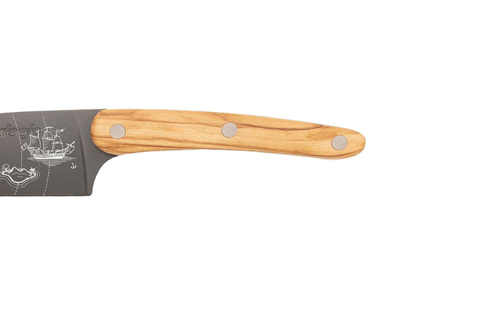 Couteau de chef Deejo Saporem Mundi 20cm manche en bois d'olivier