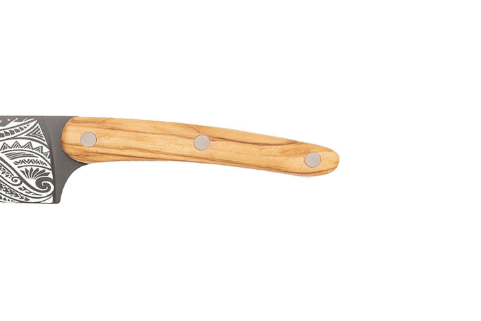 Couteau de chef Deejo Triskell 20cm manche en bois d'olivier