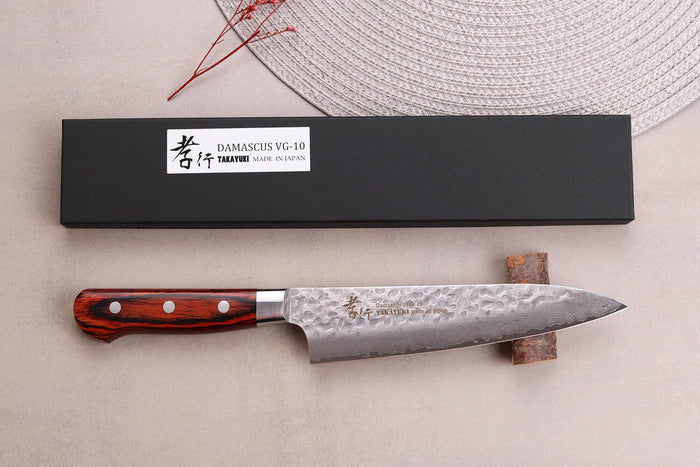 Couteau de chef japonais 18cm Sakai Takayuki Damascus Western 33 couches