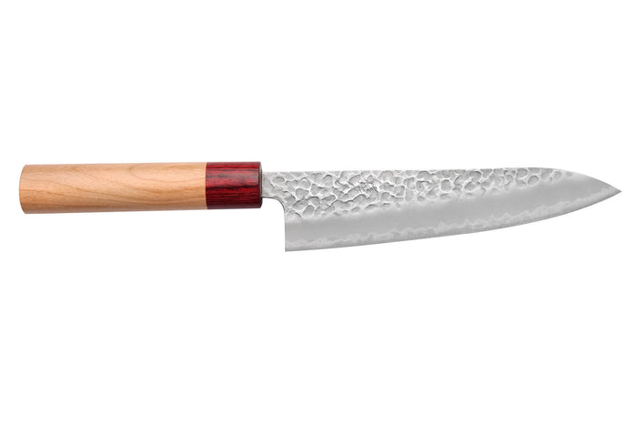 Couteau de chef japonais artisanal Tsunehisa Aogami Super martelé 18cm