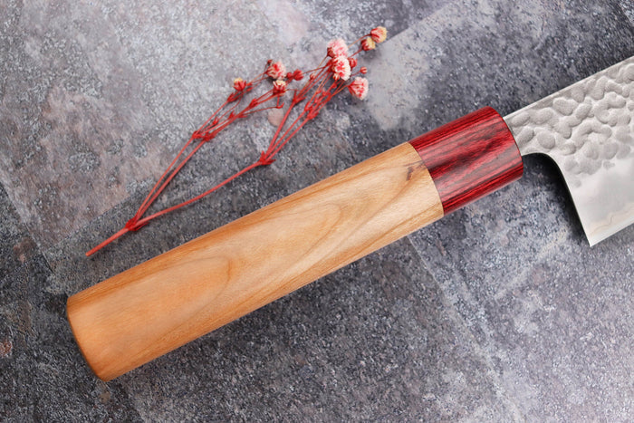 Couteau de chef japonais artisanal Tsunehisa Aogami Super martelé 24cm