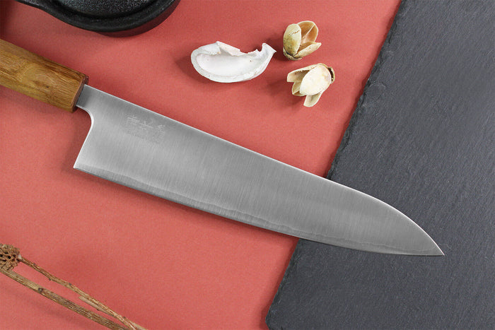 Couteau de chef japonais artisanal Wusaki Migaki G3 21cm