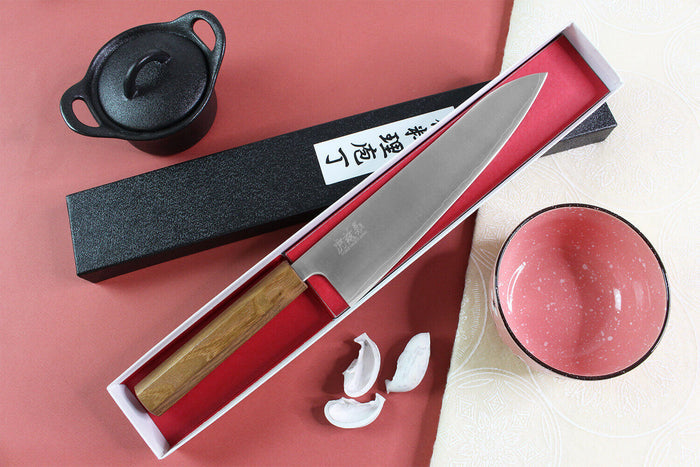 Couteau de chef japonais artisanal Wusaki Migaki G3 21cm