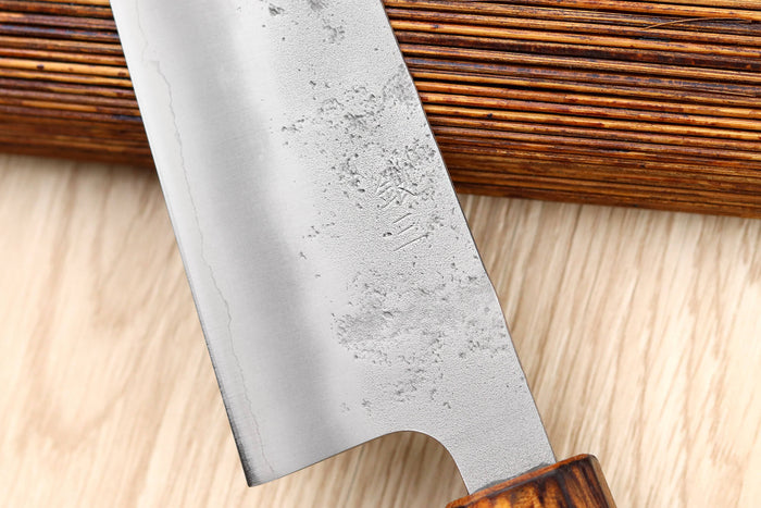 Couteau de chef japonais artisanal Wusaki Yoshi G3 chêne 18cm
