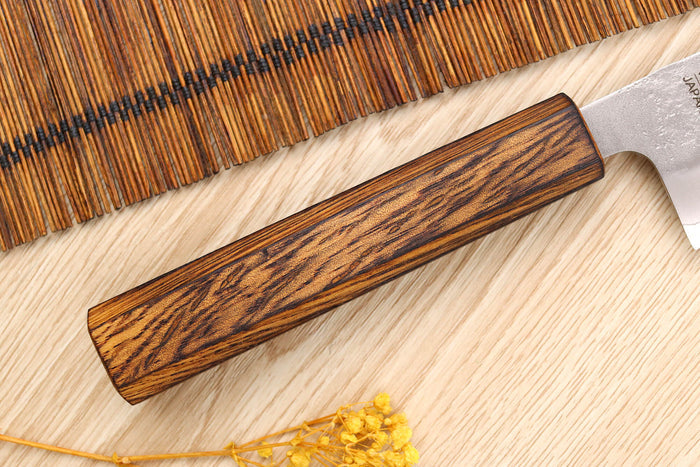 Couteau de chef japonais artisanal Wusaki Yoshi G3 chêne 18cm