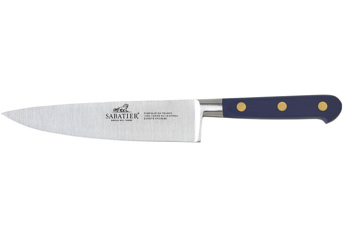 Couteau de chef Sabatier Idéal Bleu Abysse 100% forgé lame 15cm