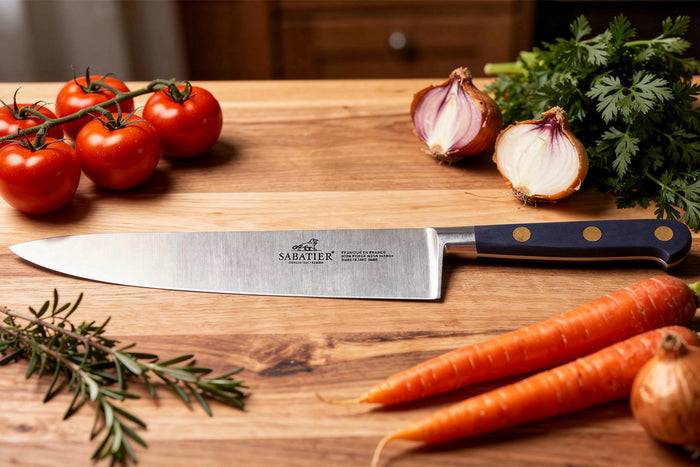 Couteau de chef Sabatier Idéal Bleu Abysse 100% forgé lame 20cm