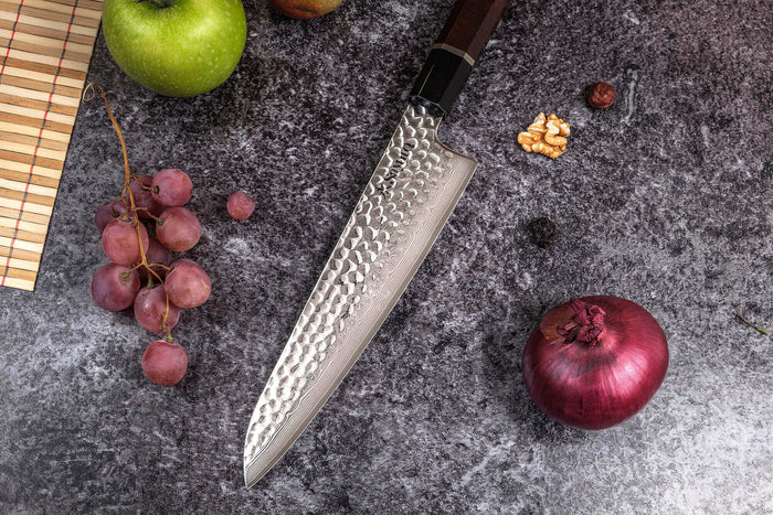 Couteau de chef Sayuto Desert Damas martelé 21cm