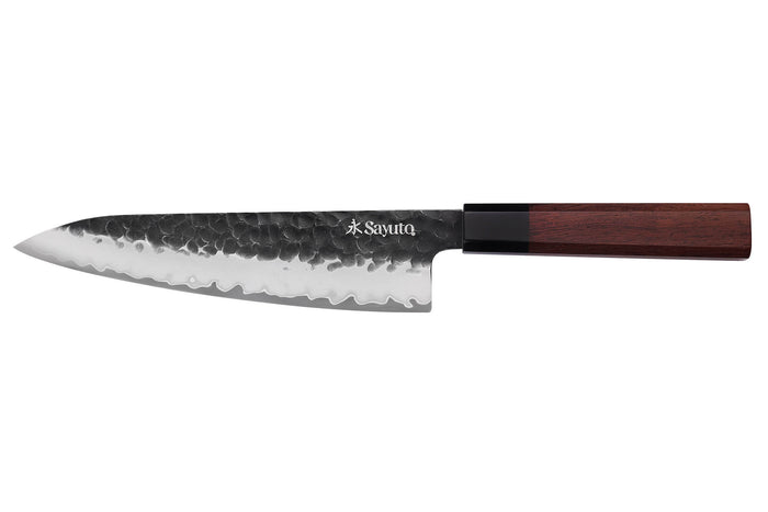 Couteau de chef Sayuto Séquoia San Mai martelé 21cm