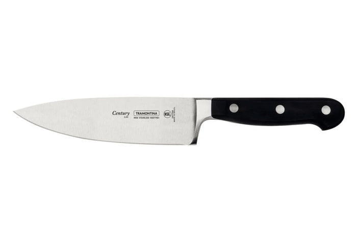 Couteau de chef Tramontina Century lame forgée 15cm manche polycarbonate noir