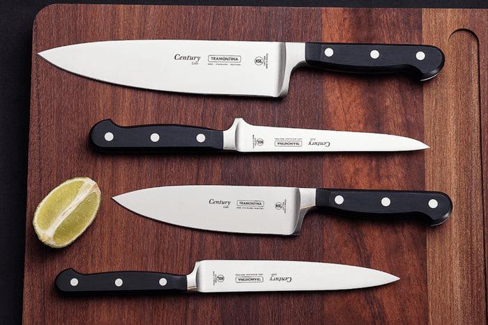 Couteau de chef Tramontina Century lame forgée 15cm manche polycarbonate noir