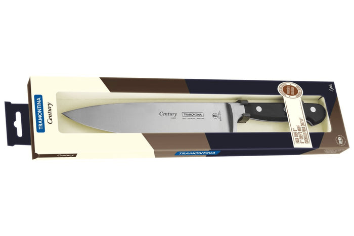 Couteau de chef Tramontina Century lame forgée 20cm manche polycarbonate noir