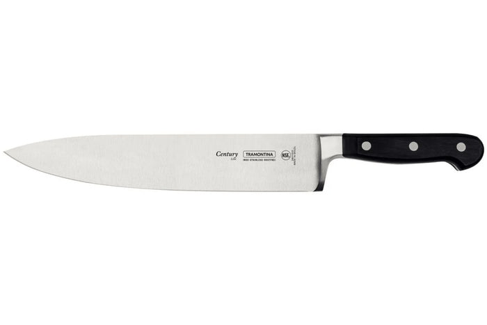 Couteau de chef Tramontina Century lame forgée 25cm manche polycarbonate noir