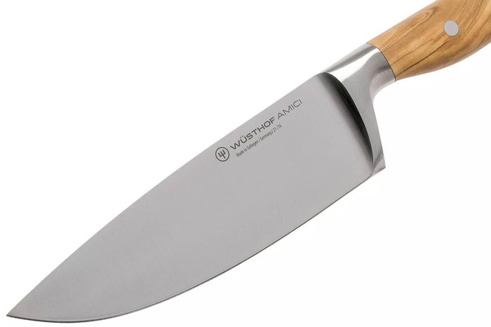 Couteau de chef Wüsthof Amici forgé 16cm en bois d'olivier