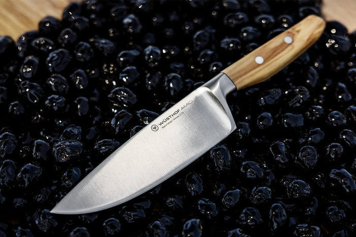 Couteau de chef Wüsthof Amici forgé 16cm en bois d'olivier
