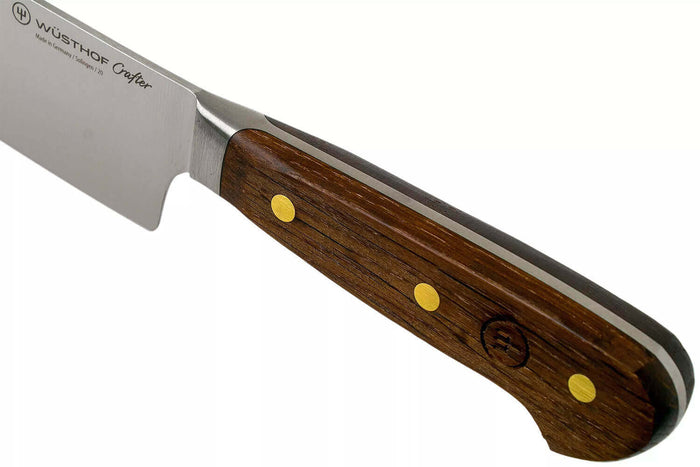 Couteau de chef Wüsthof Crafter forgé 20cm en chêne fumé