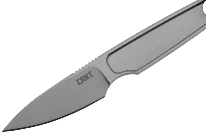 Couteau de cou CRKT HangTi 7066.CR manche 10,2cm en titanium + étui