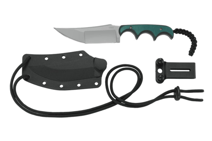 Couteau de cou CRKT Minimalist 2394 lame katana 9cm manche micarta + étui