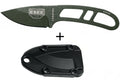 Couteau de cou Esee Candiru CAN-OD lame acier carbone 5,1cm manche en acier vert + étui